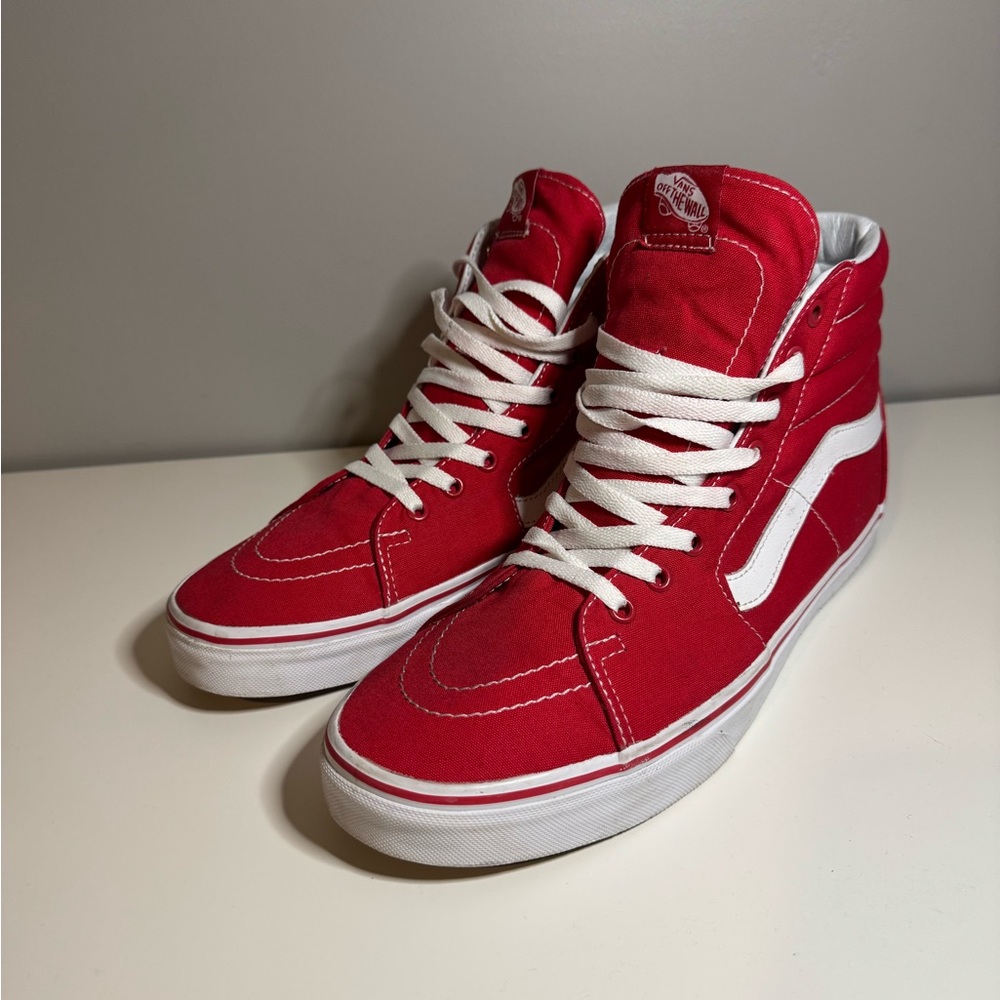 Vans Bold Red Canvas High-Tops